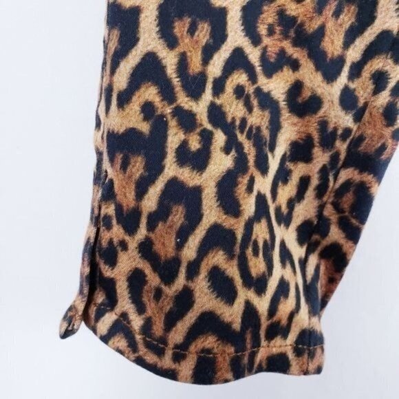 Zara Leopard Animal Print Stretch Ankle Skinny Jean Trousers sz‎ 2 - Picture 6 of 13